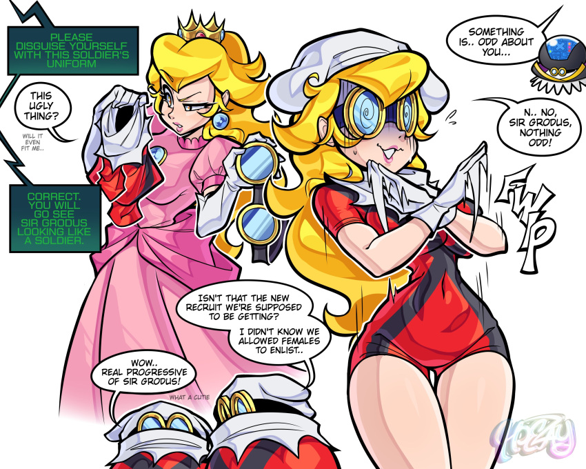 1boy, 1girl, @_@, absurdres, artist_name, blonde_hair, blue_eyes, breasts