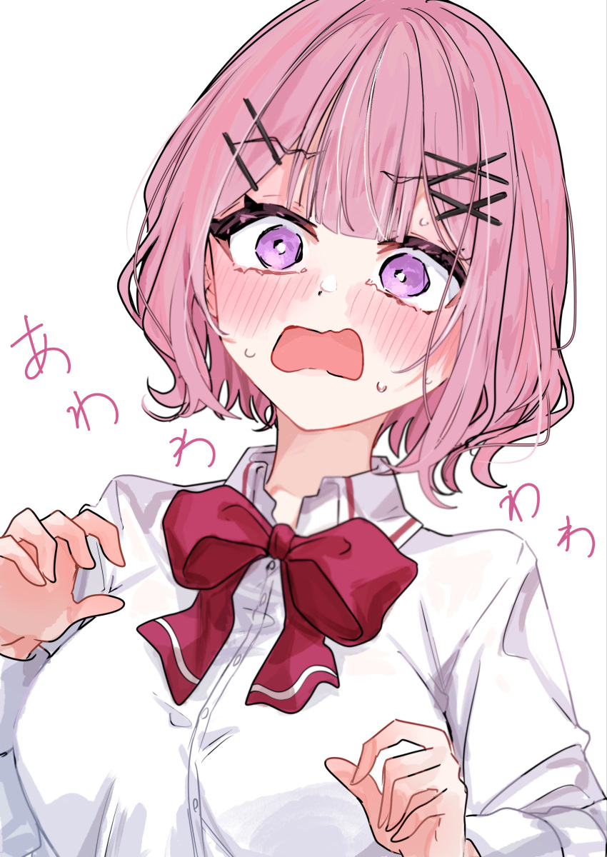 1girl, absurdres, amaori_renako, ashigaya_high_school_uniform, blush, bow, bowtie, breasts