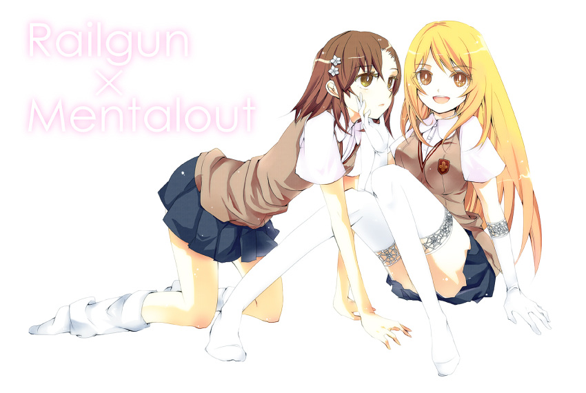 brown_eyes, brown_hair, cho-bi, elbow_gloves, gloves, hair_ornament, hairpin, long_hair