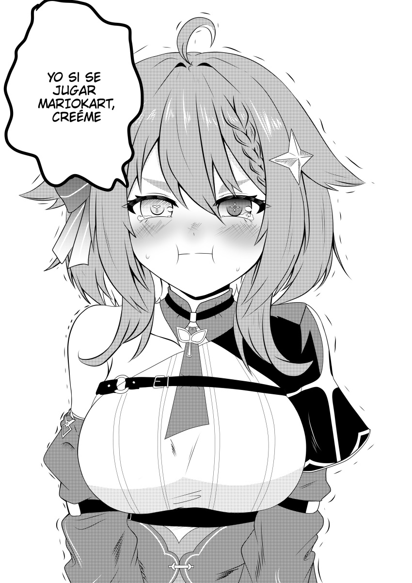 1girl, absurdres, ahoge, belt, belt_buckle, blush, bow, braid