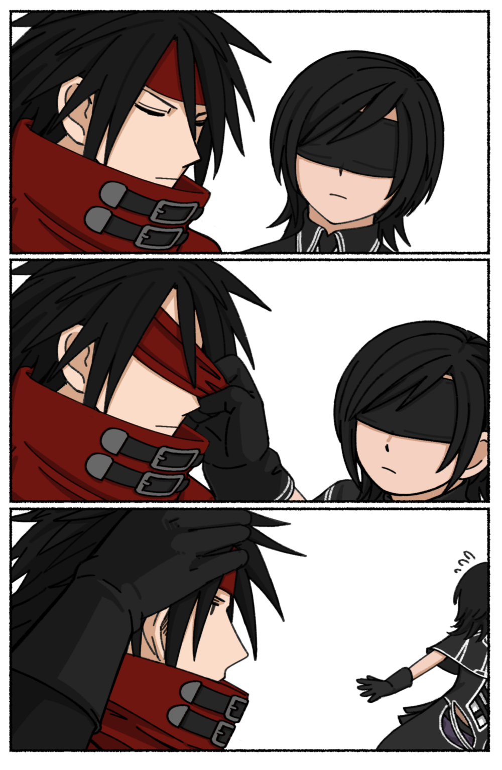 10h_(nier_reincarnation), 10h_(nier_reincarnation)_(cosplay), 1boy, 1girl, black_capelet, black_dress, black_gloves, black_hair