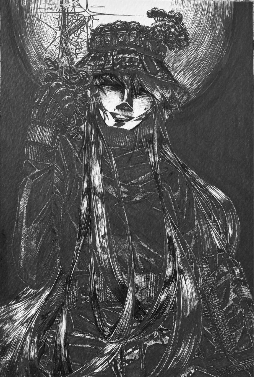 1girl, black_gloves, bonnet, bordfunker133, camouflage, camouflage_pants, closed_eyes, digital_camouflage