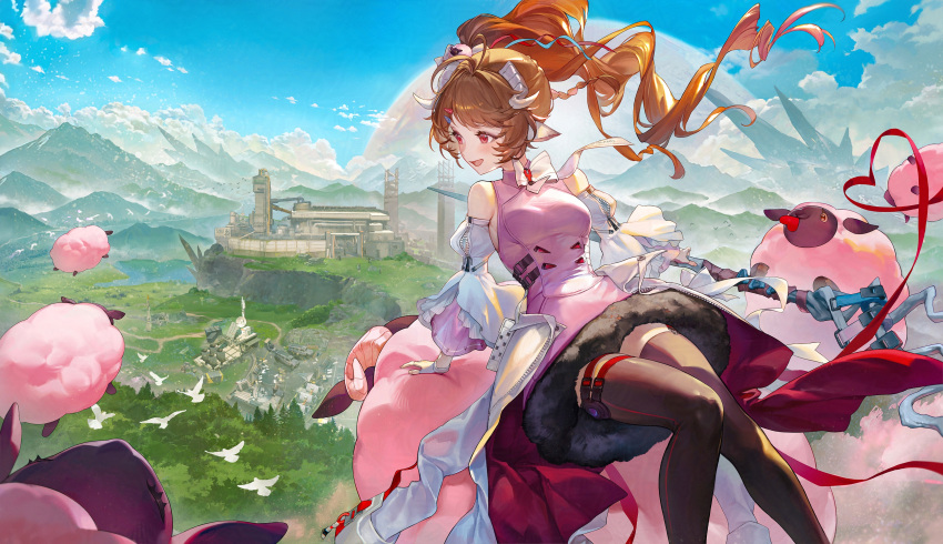00suger001, 1girl, absurdres, animal_ears, antenna_hair, ardelia_(arknights), arknights, arknights:_endfield