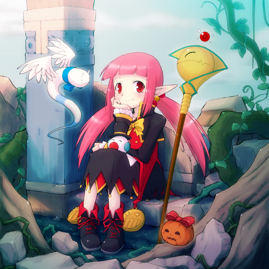 cross_mind, dungeon_and_fighter, fang, female, hand_on_cheek, hand_on_own_cheek, hand_on_own_face, ixia