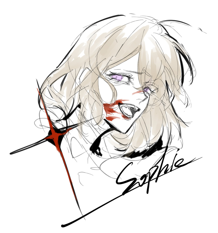 1girl, absurdres, bang_dream!, bang_dream!_it's_mygo!!!!!, blonde_hair, blood, blood_on_face, commentary