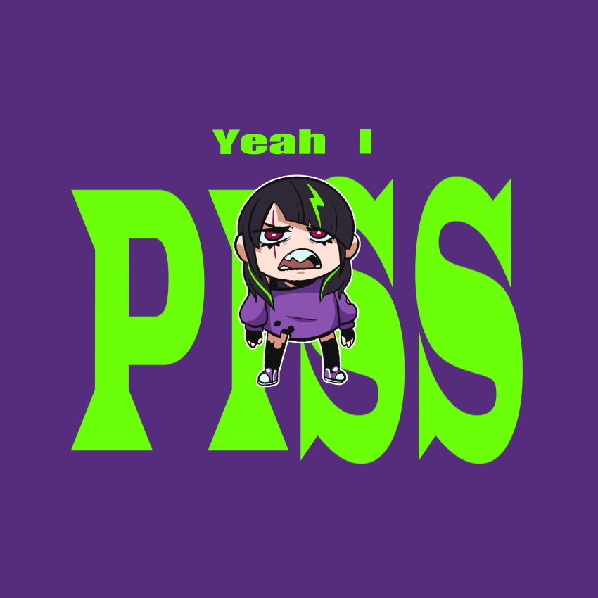 1girl, 3am, absurdres, black_gloves, black_hair, black_socks, bright_pupils, chibi