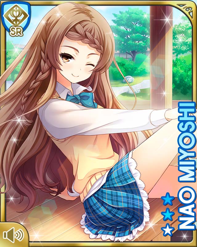 1girl, ;), blue_bow, blue_bowtie, blue_skirt, bow, bowtie, braid