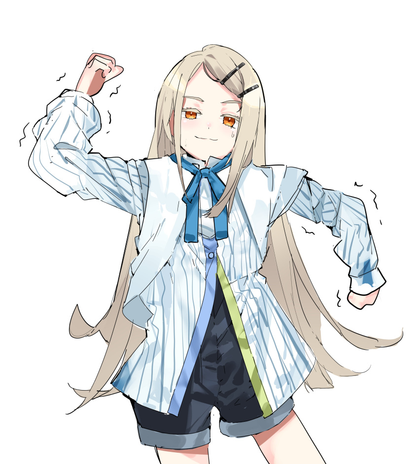 1girl, absurdres, blonde_hair, commentary_request, dancing, gakuen_idolmaster, hair_ornament, hairclip