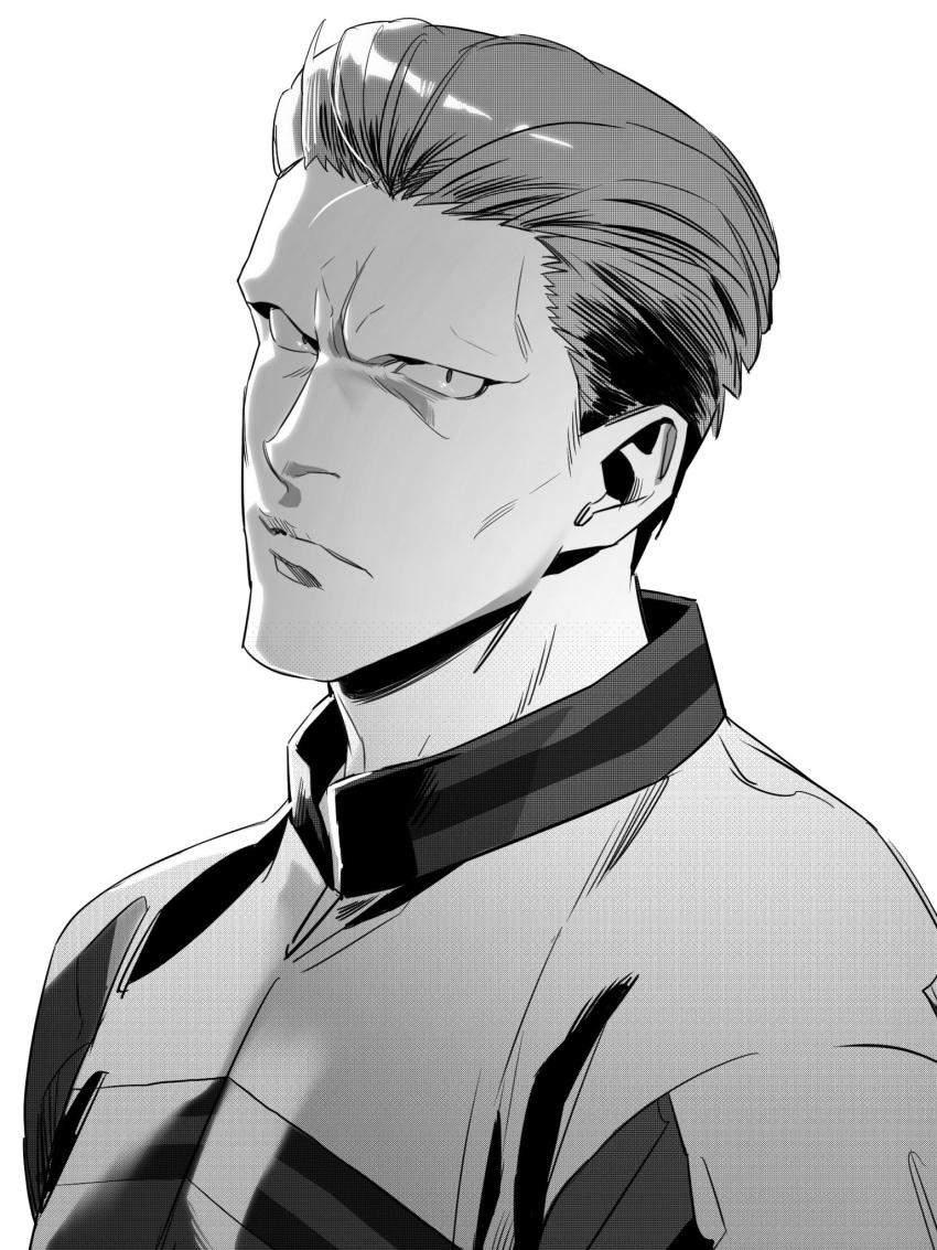 1boy, closed_mouth, greyscale, hair_slicked_back, hashtag-only_commentary, highres, hunter_x_hunter, killua0u0