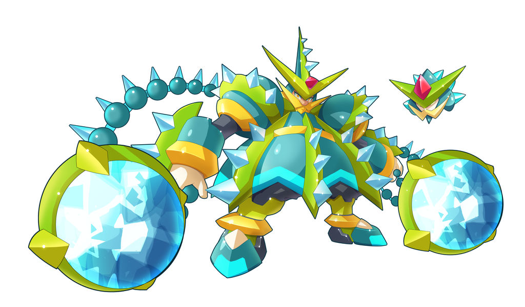 android, aqua_armor, armor, biometal, cosplay, facial_hair, full_body, glacier_le_cactank_(mega_man)