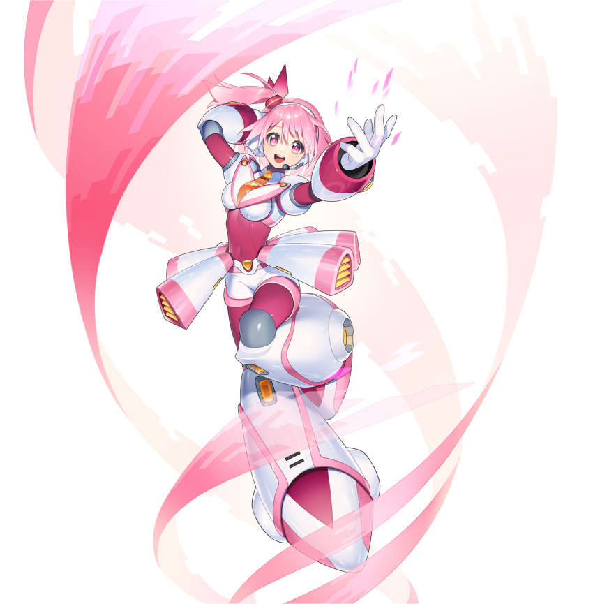 1girl, alternate_color, armor, bodysuit, breasts, buzzsaw_(6631455), full_body, headset