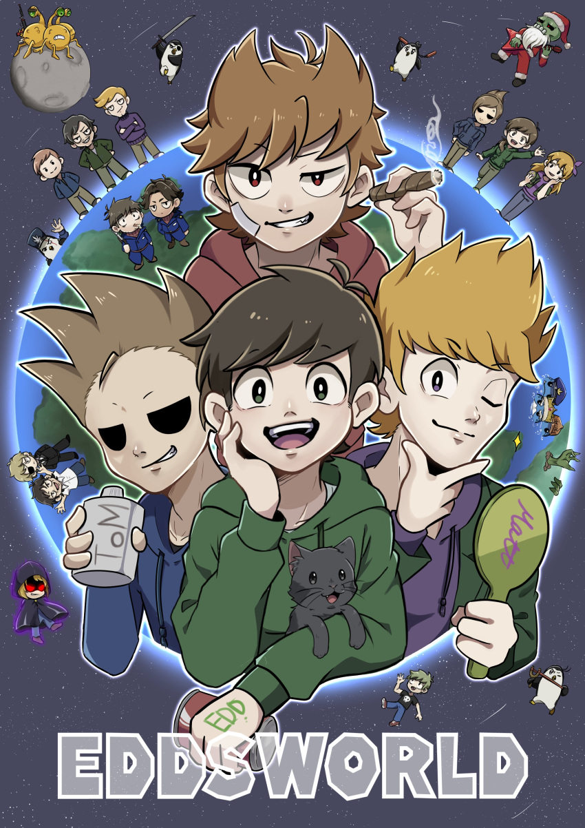 3girls, 6+boys, :d, absolutely_everyone, absurdres, alien, animal, animification