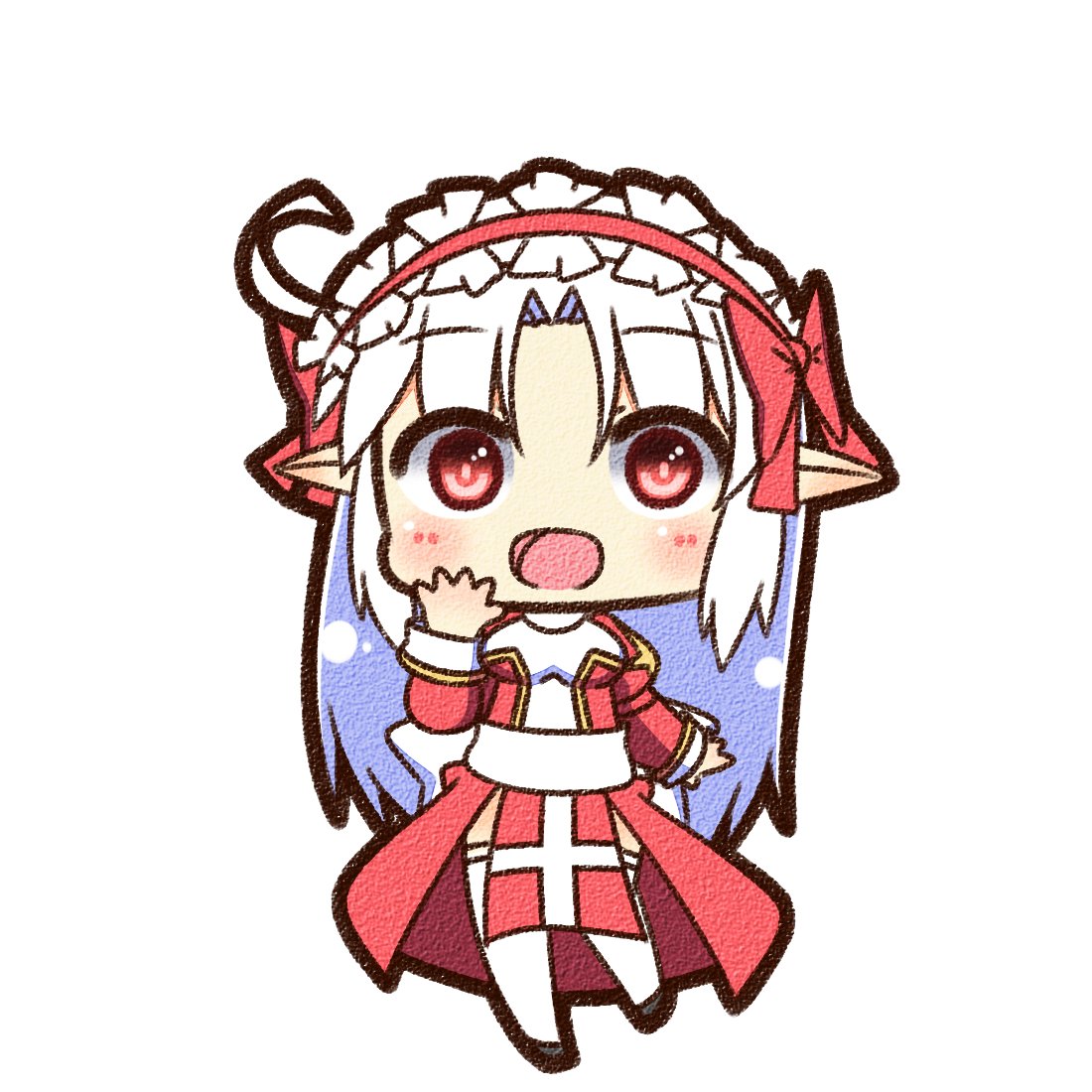 1girl, black_shoes, blush, bow, breasts, chibi, chibi_only, commentary_request