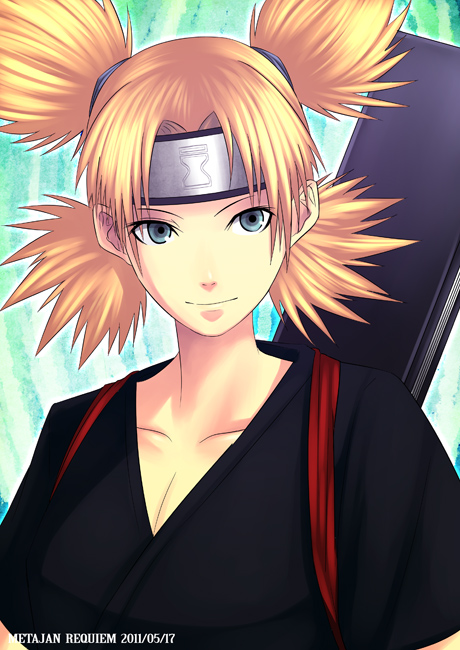 blonde_hair, blue_eyes, forehead_protector, headband, kei-suwabe, naruto, ninja, quad_tails