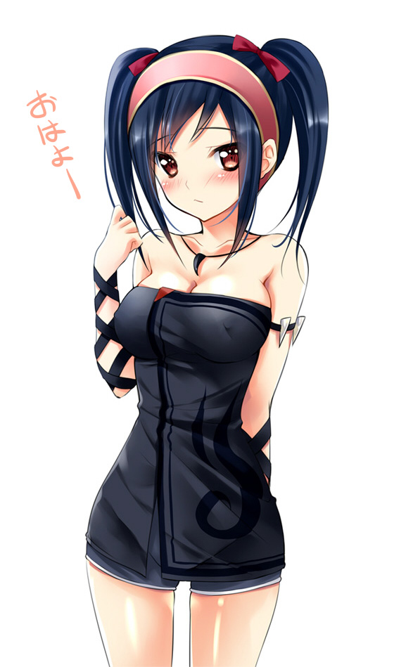 black_hair, blush, capcom, hairband, jewelry, monster_hunter, monster_hunter_portable_3rd, naked_towel