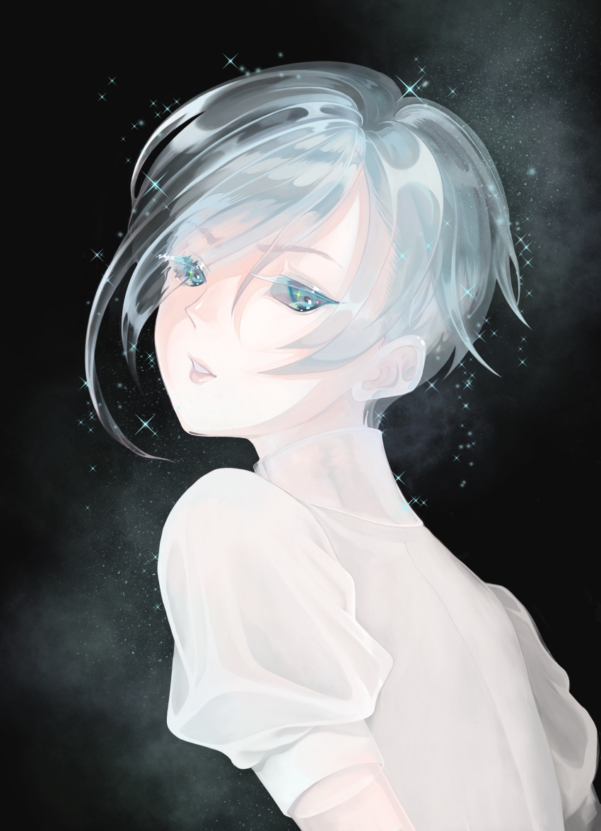 1other, absurdres, androgynous, antarcticite, colored_eyelashes, commentary_request, crystal_hair, highres