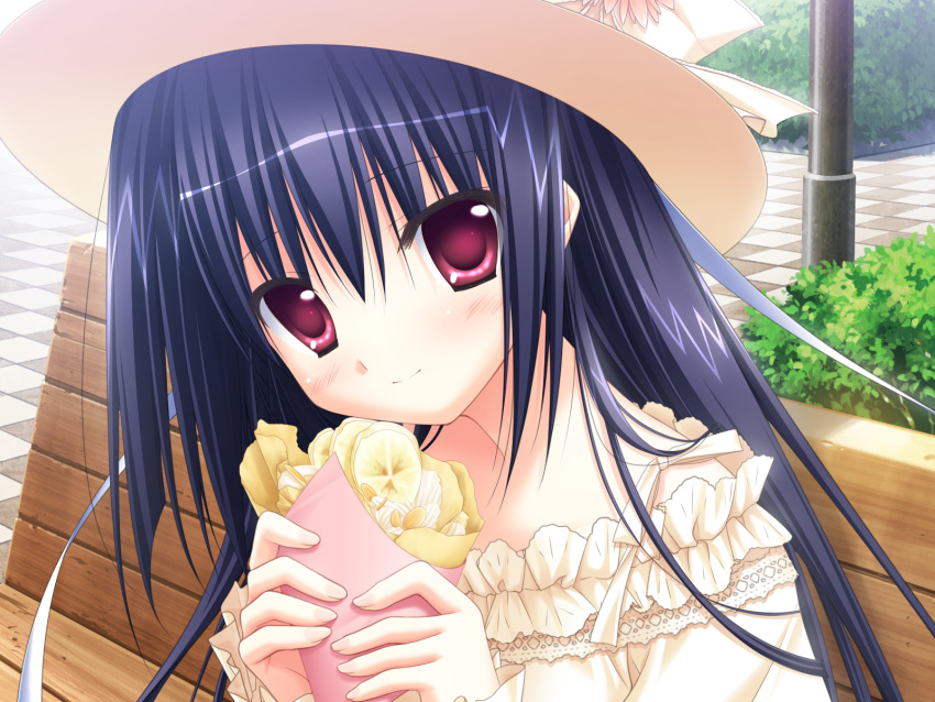 chikotam, close, derivara!, food, game_cg, hat, mikogami_mikoto