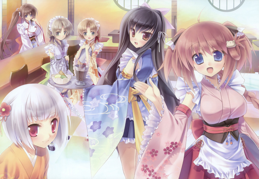 kumatora_tatsumi, minazuki_haruka, miyatsuki_itsuka, nadeshiko_drip, waitress