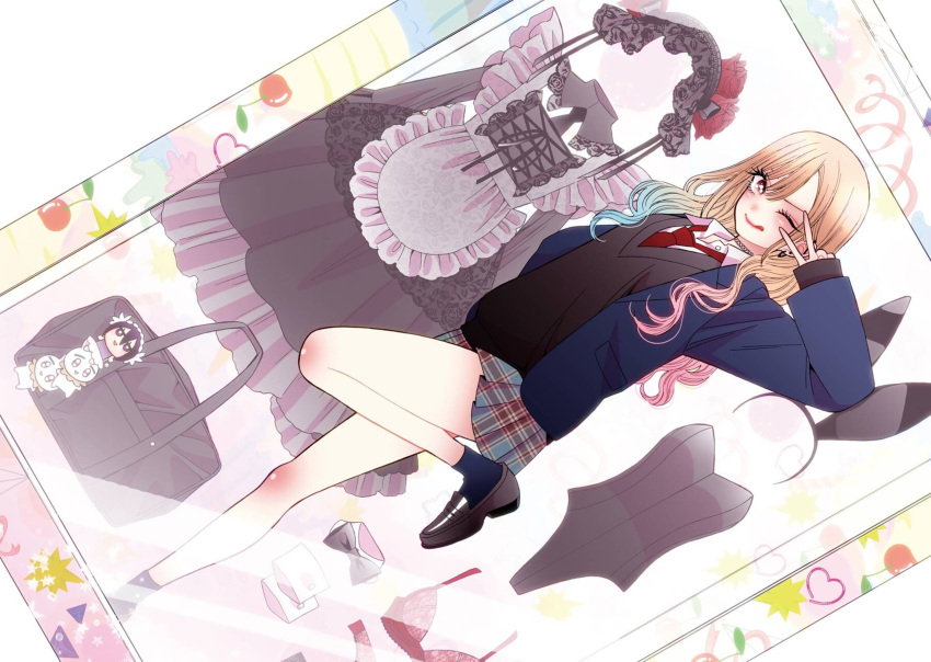 1girl, absurdres, animal_ears, bag, black_bag, black_bonnet, black_cardigan, black_choker