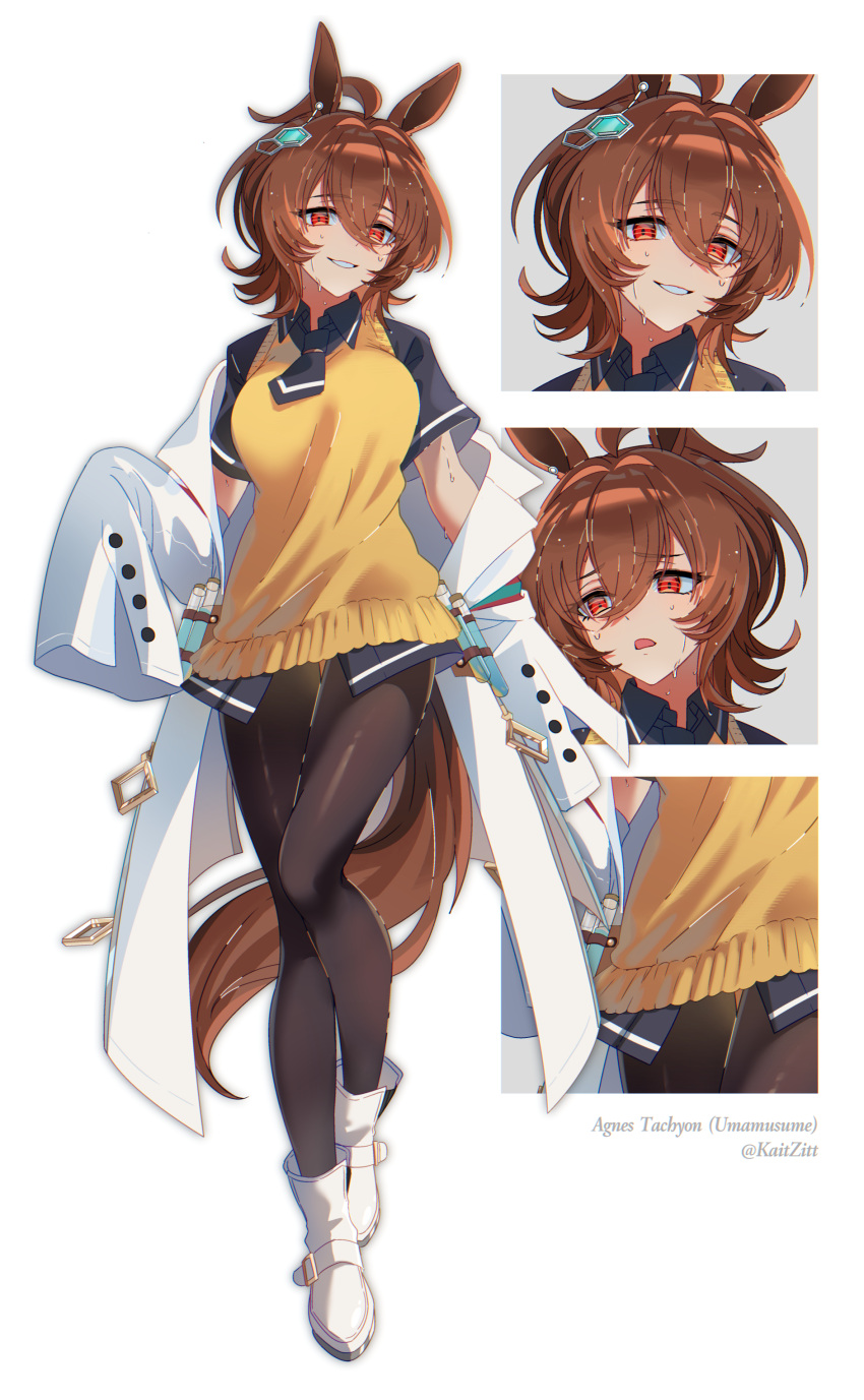 1girl, :d, absurdres, agnes_tachyon_(tach-nology)_(umamusume), agnes_tachyon_(umamusume), ahoge, aki'z, animal_ears