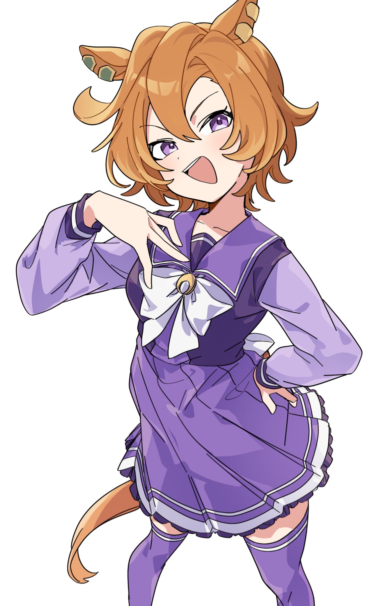 1girl, amano_(amano_miko), animal_ears, blush, bow, bowtie, breasts, ear_ornament
