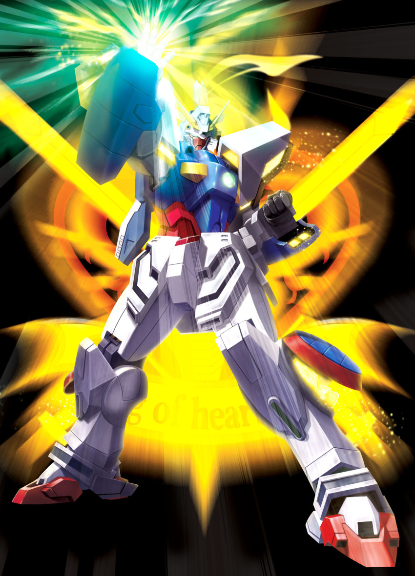 glowing, gundam, highres, hiro_(hibikigaro), mecha, shining_finger, shining_gundam, solo