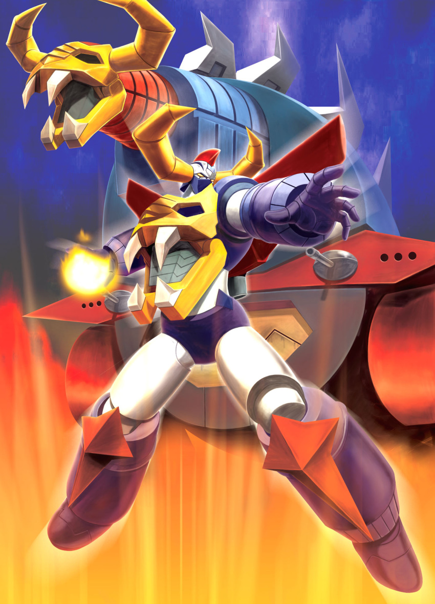 battleship, daiku_maryu, daikuu_maryuu, epic, fire, gaiking, gaiking_(dmg), hands