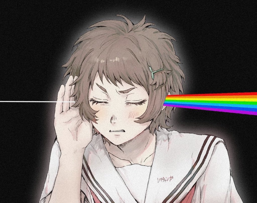 1girl, black_background, brown_hair, closed_eyes, hair_ornament, hairclip, hikaru_ga_shinda_natsu, listening