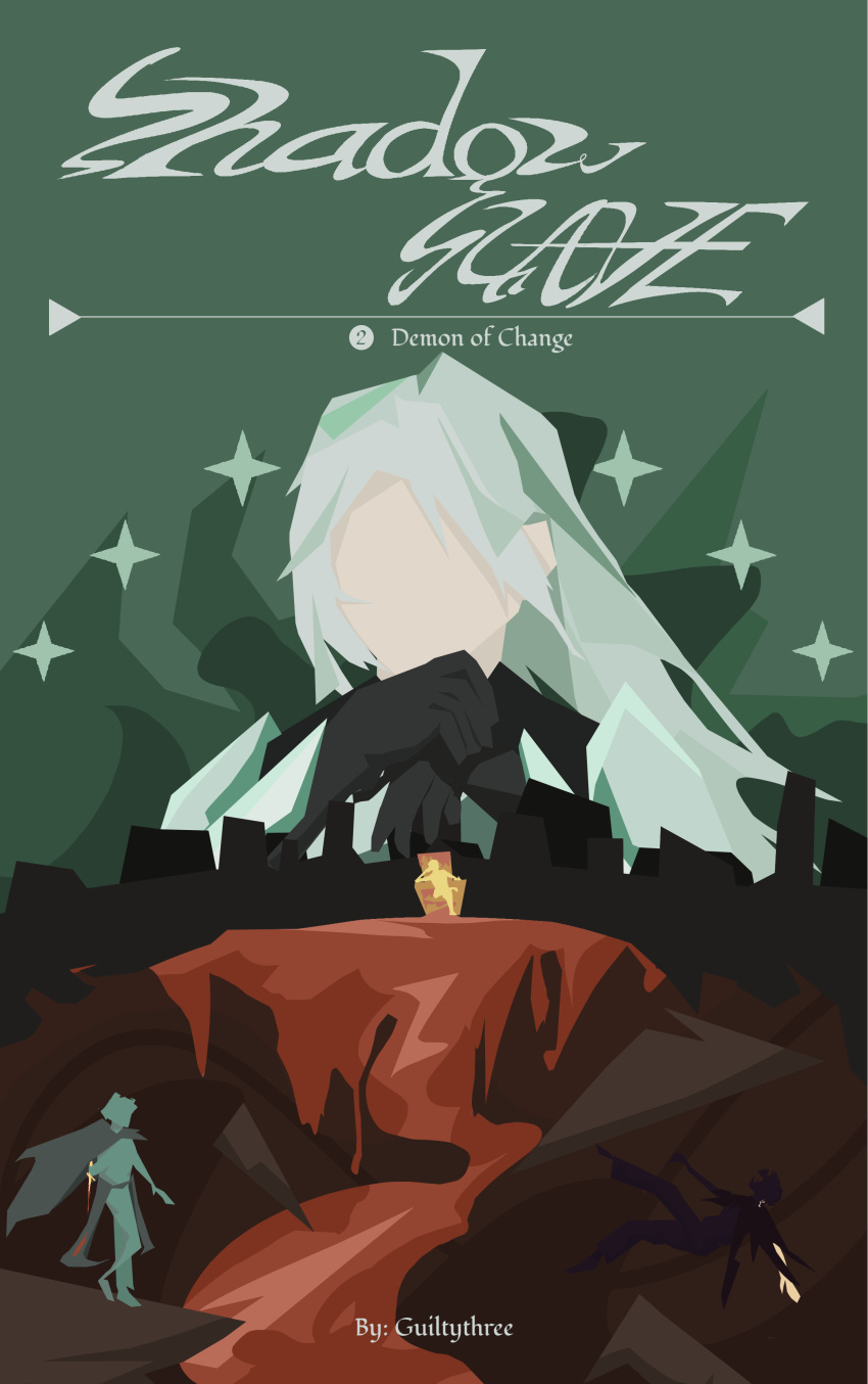 1girl, 1other, 2boys, absurdres, black_gloves, cape, character_request, check_character