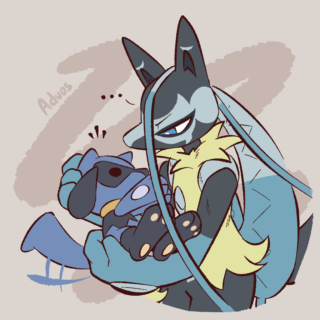 ..., advos, artist_name, black_fur, blue_eyes, blue_fur, commentary, english_commentary