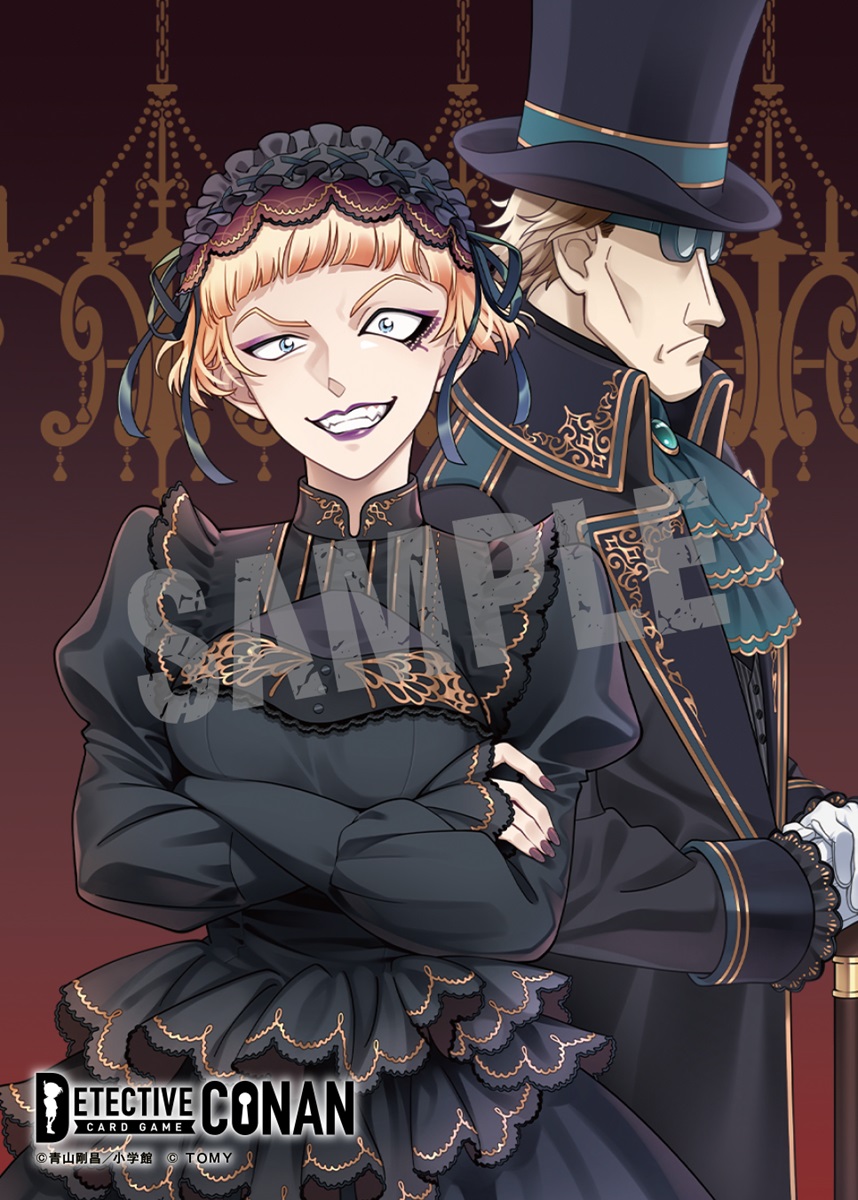 1boy, 1girl, ascot, black_dress, black_hat, black_jacket, black_shirt, blonde_hair
