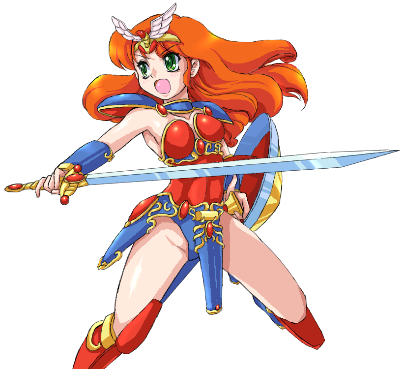 armor, green_eyes, green_hair, lucia_(madoola_no_tsubasa), lucia_(madura_no_tsubasa), madoola_no_tsubasa, madura_no_tsubasa, mound_of_venus