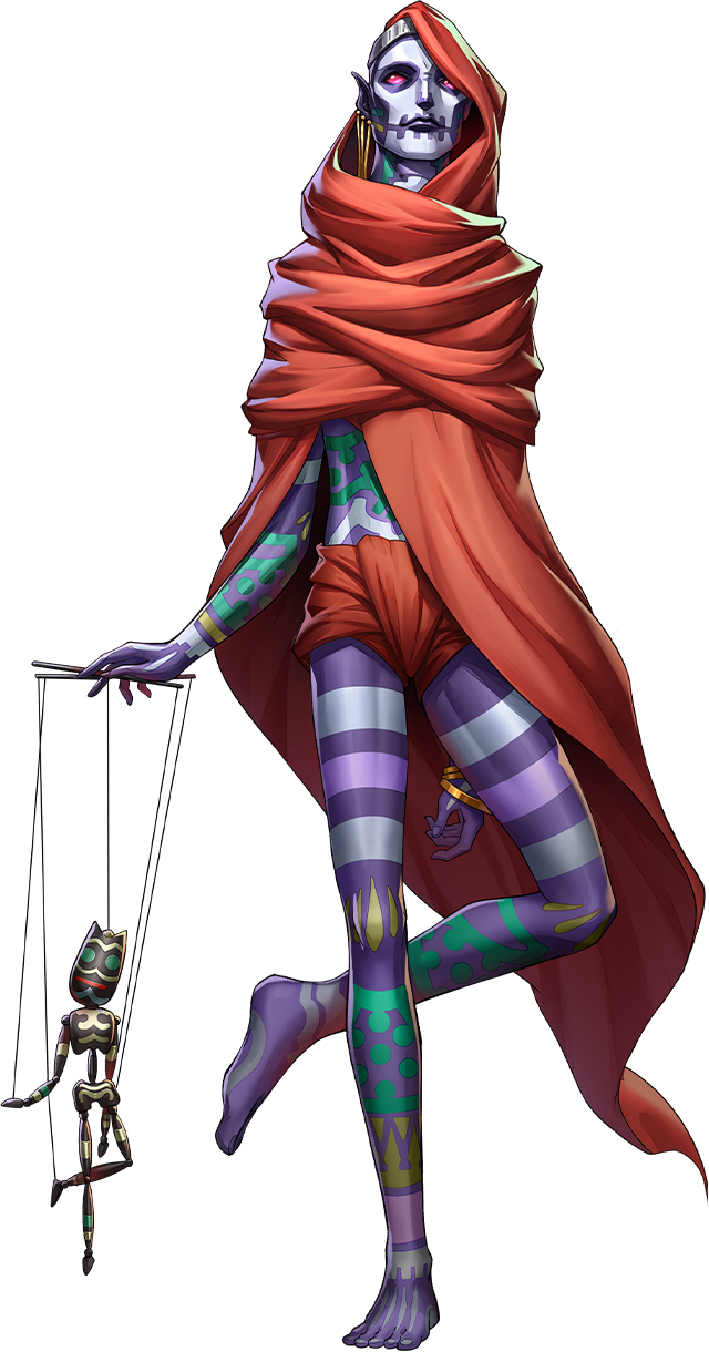 1boy, artist_request, bracelet, cloak, colored_skin, control_bar, demon_(megami_tensei), earrings