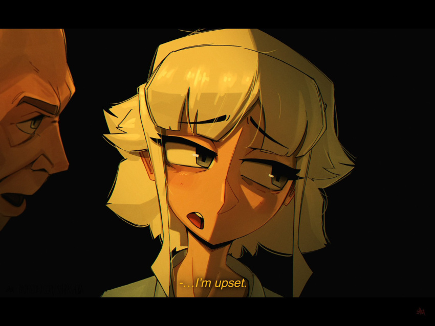 1boy, 1girl, bald, english_text, highres, original, shibansfw, terence_fletcher