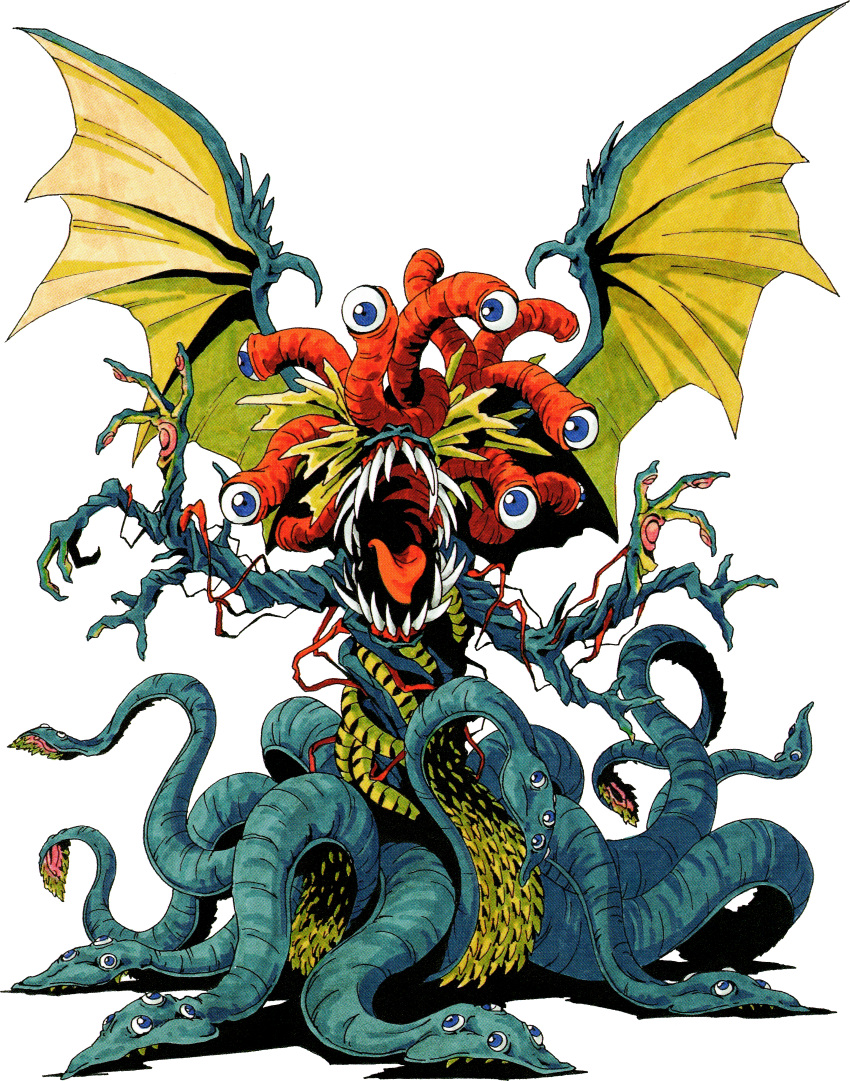 absurdres, at_the_mountains_of_madness, blue_eyes, cthulhu_mythos, demon_(megami_tensei), elder_thing, eldritch_abomination, extra_arms