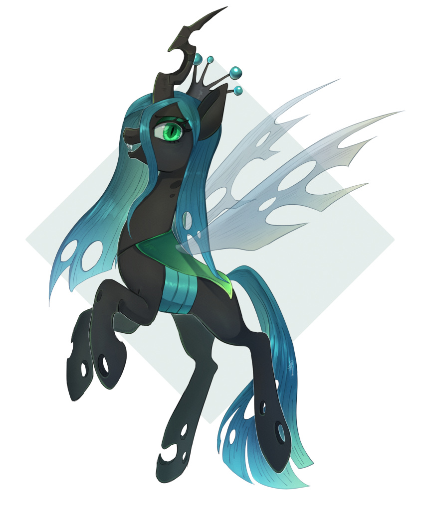 animal, animal_focus, aqua_hair, choco_hosikawa, commentary_request, crown, fangs, full_body