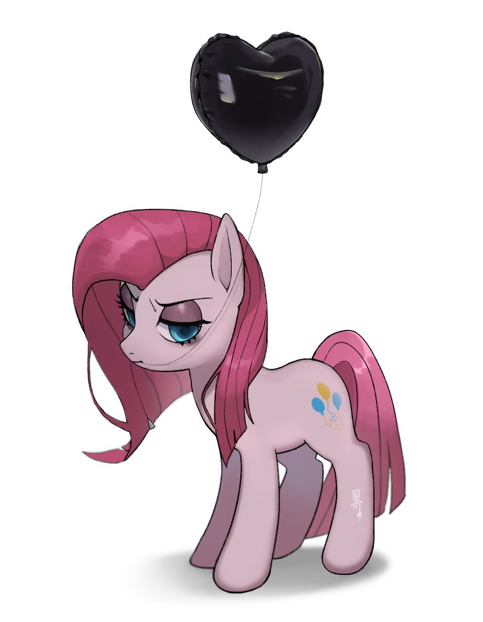 animal, animal_focus, balloon, blue_eyes, choco_hosikawa, commentary_request, cutie_mark, from_side
