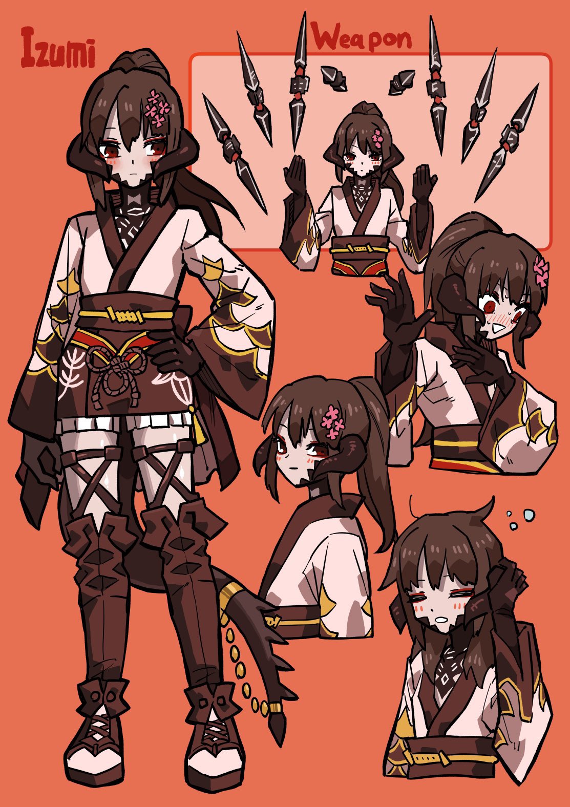 1other, au_ra, black_horns, black_scales, black_tail, blush, boots, brown_hair