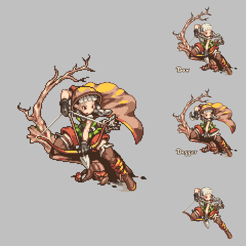 boots, bow_(weapon), cloak, dragon's_crown, dragon's_crown, elf_(dragon's_crown), elf_(dragon's_crown), gloves