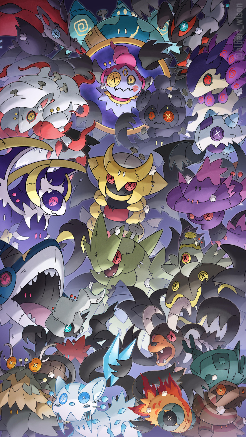 absurdres, albrt-wlson, buttons, chi-yu_(pokemon), chi-yu_(pokemon)_(cosplay), chien-pao, chien-pao_(cosplay), commentary