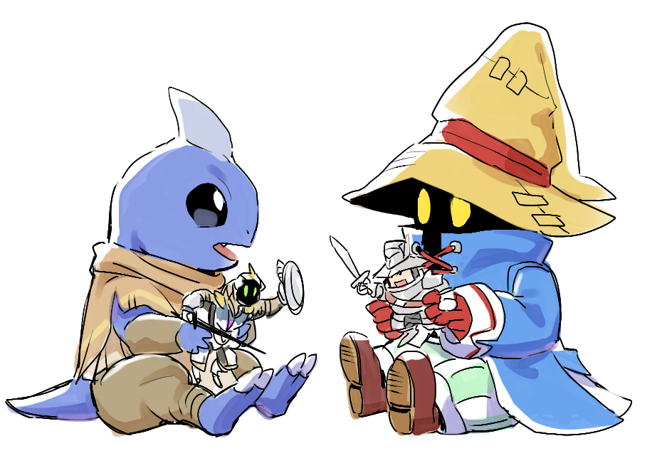 2boys, adelbert_steiner, blue_coat, boots, brown_pants, brown_poncho, character_figure, child