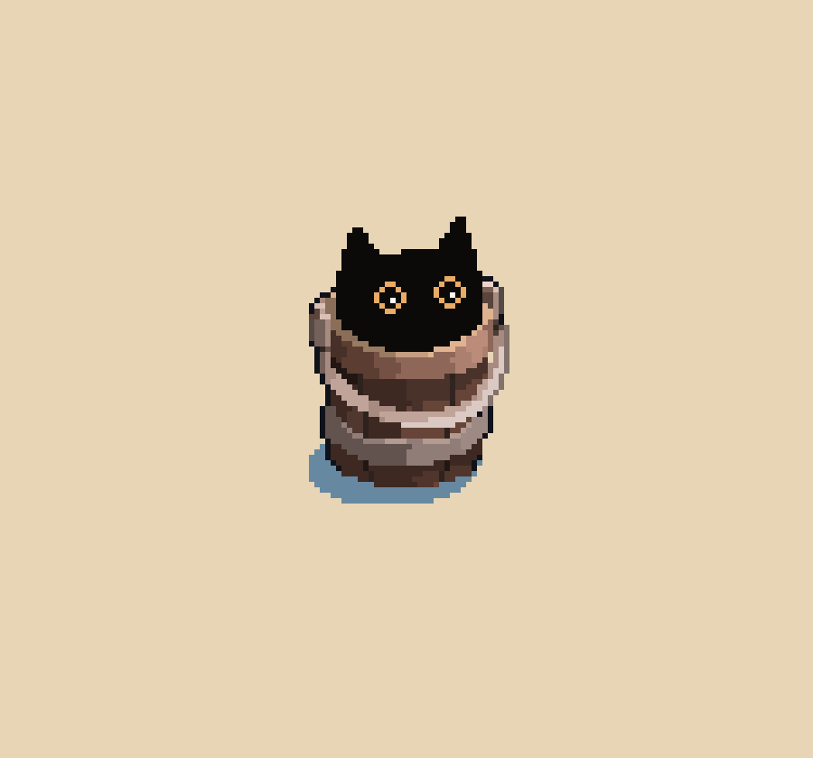 animated, animated_gif, black_cat, blinking, bucket, cat, curled_up, decomposedmaw