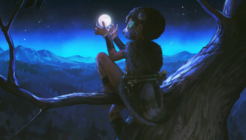 1boy, absurdres, afro, animal_ears, child, dark-skinned_male, dark_skin, delirium_(artist)