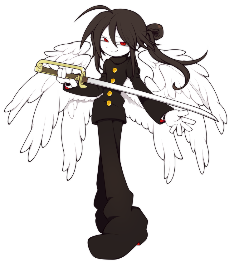 1boy, angel, angel_wings, brown_hair, feathered_wings, funamusea, funamusea_(artist), gakuran