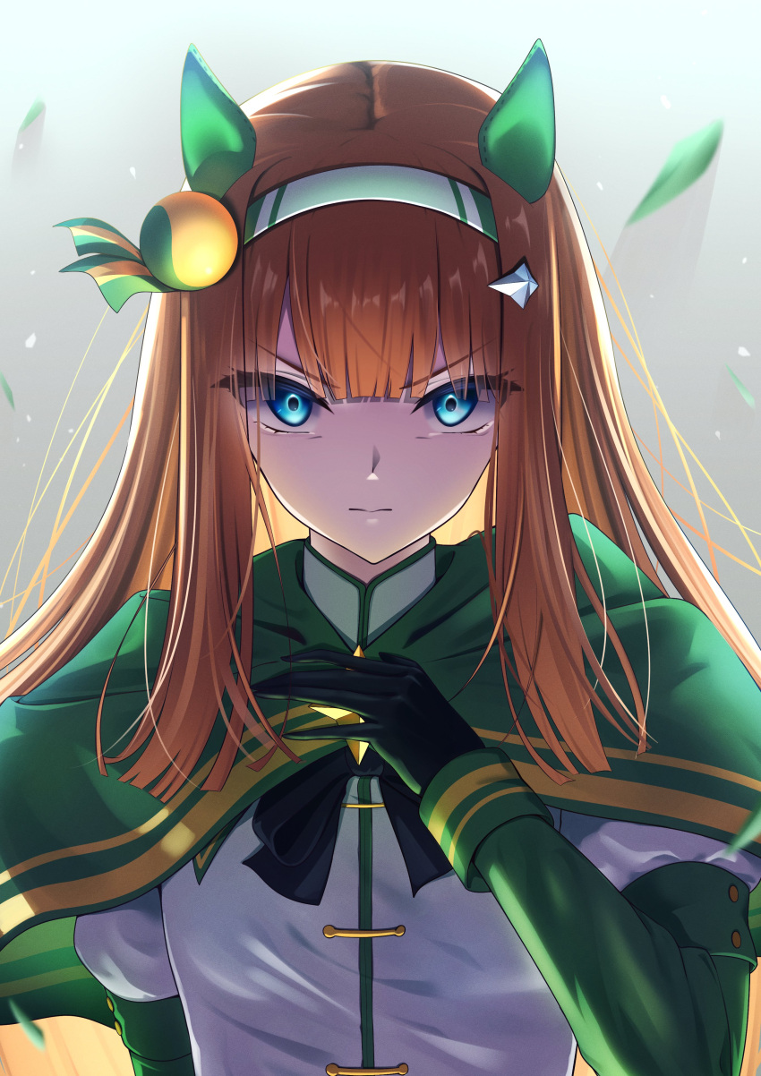 1girl, absurdres, animal_ears, arugou, black_gloves, blue_eyes, blunt_bangs, bow