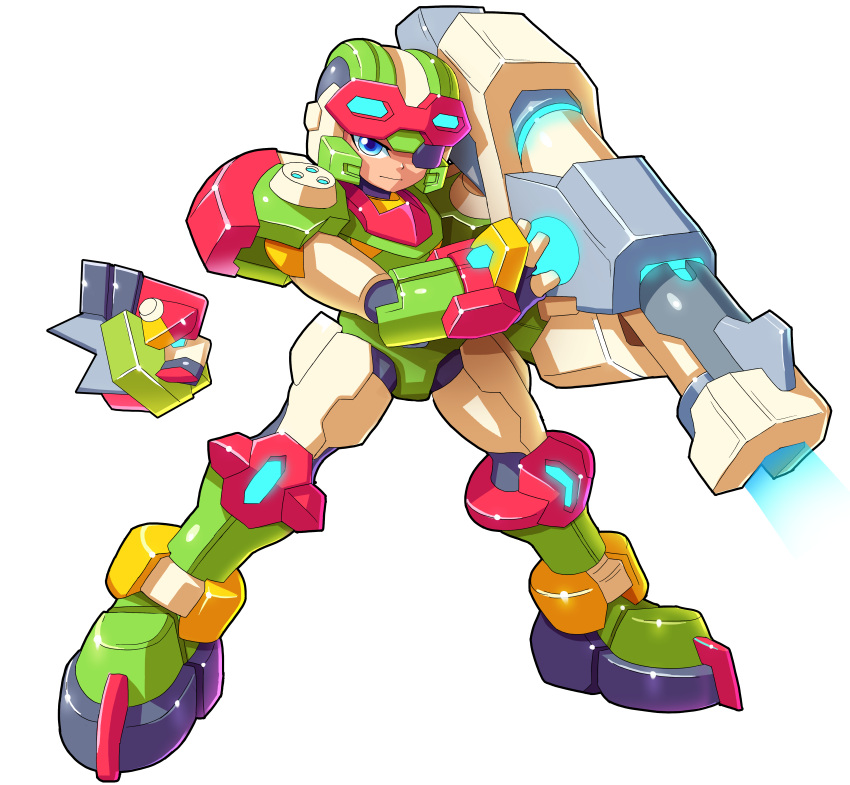 absurdres, armor, biometal, blue_eyes, boots, commission, cosplay, craft_(mega_man)