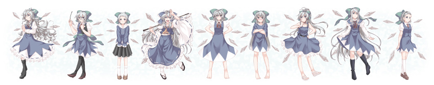 absurdres, adapted_costume, adult, alternate_costume, alternate_hairstyle, bespectacled, black_legwear, blue_dress