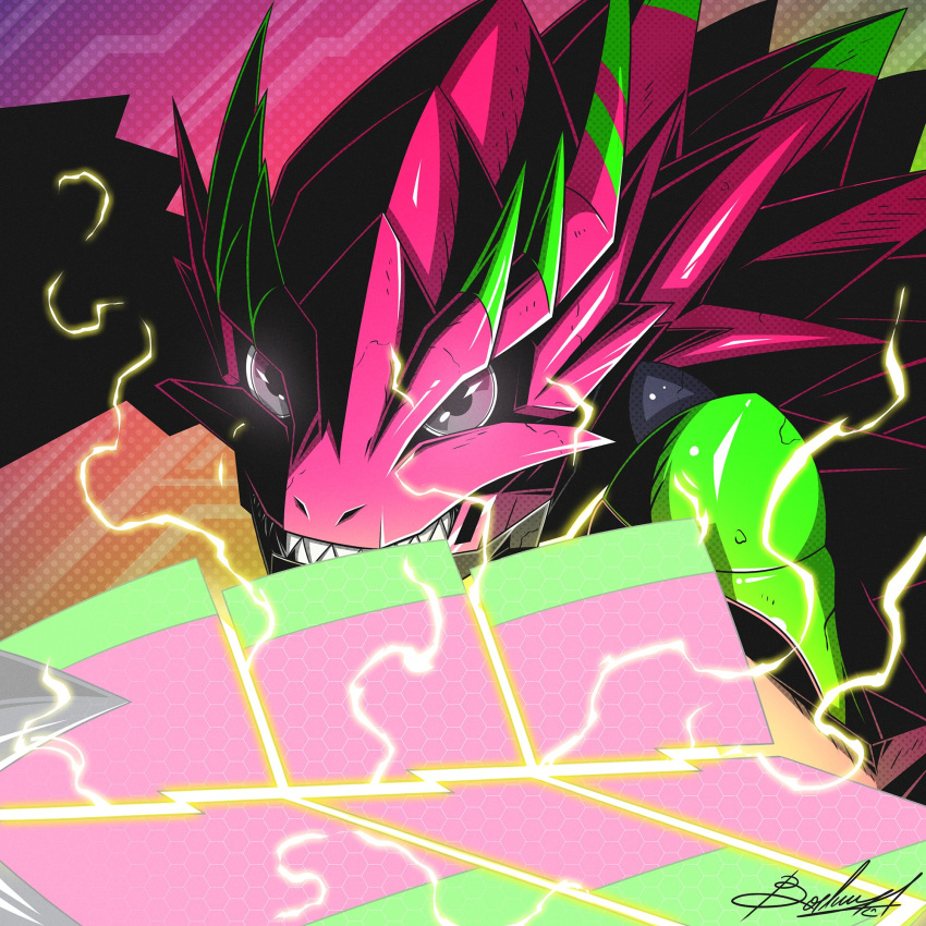 armalizamon, armor, barlume_(barlzar), close-up, commentary_request, digimon, digimon_(creature), digimon_beatbreak