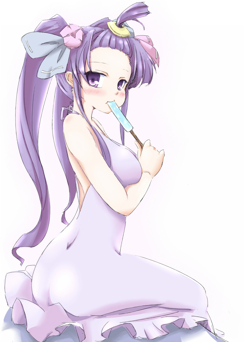 :t, alternate_costume, alternate_hairstyle, ass, bare_shoulders, blush, bow, coo