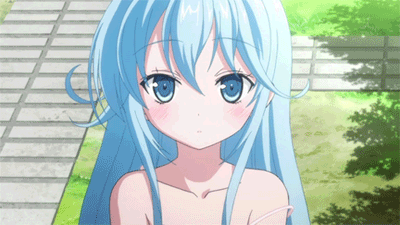 animated, animated_gif, blinking, blue_eyes, blue_hair, denpa_onna_to_seishun_otoko, gif, lowres, smile, sparkle, sparkles, touwa_erio